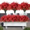 20 Bundles Artificial Flowers for Outdoors, UV Resistant Fake Flowers with Plastic Plants, Faux Silk Flowers for Planter outdoors, Fake realistic flowers For Window Box Front Porch Patio Decor-Red